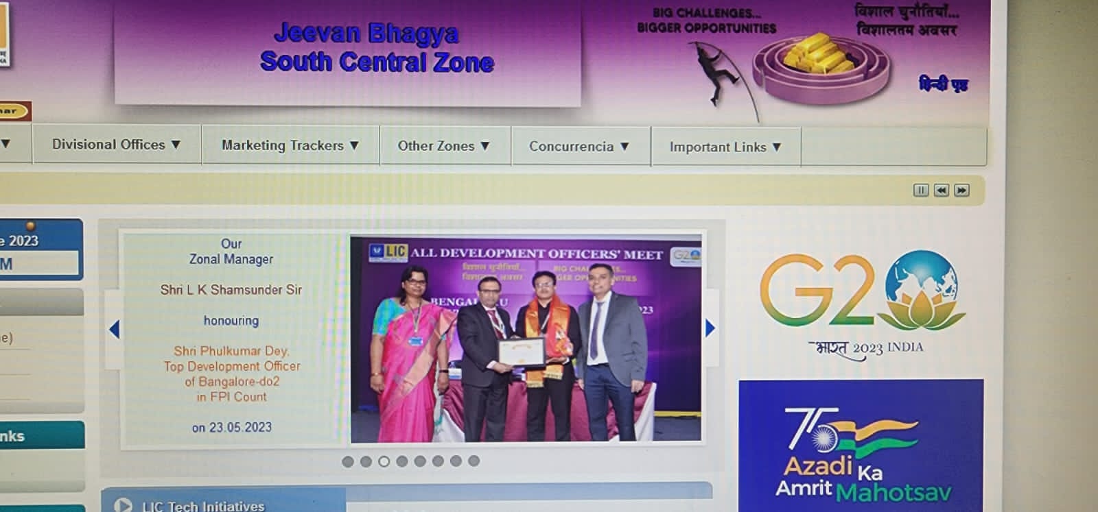 The honoring photo is appearing on the ZO site